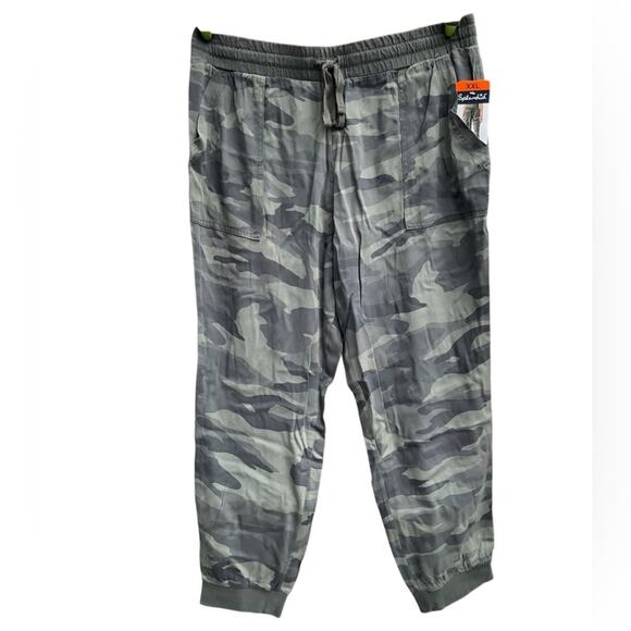 Splendid Women’s Jogger Ankle Cuff Relaxed Fit Camouflage Green Size XXL NWT - Picture 1 of 12